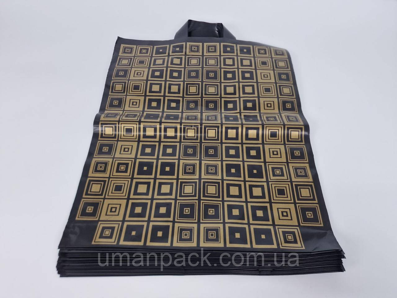 Пакет із петльовою ручкою-сер 40*48 "Elite Квадрати" Леоні (50 шт.)