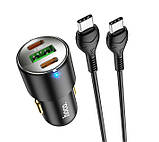 Автомобільний зарядний пристрій Hoco NZ6 USB/2Type-C 45W, 3.0A + кабель Type-C to Type-C, фото 5