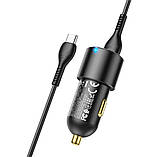Автомобільний зарядний пристрій Hoco NZ6 USB/2Type-C 45W, 3.0A + кабель Type-C to Type-C, фото 9