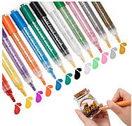 Набір різнобарвних акрилових маркерів для малювання по склу, посуду (24 маркерів)