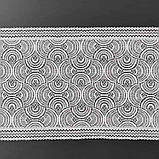 Стрейчеве (еластичне) мереживо білого кольору ("теплий" відтінок) шириною 22,5 см., фото 3