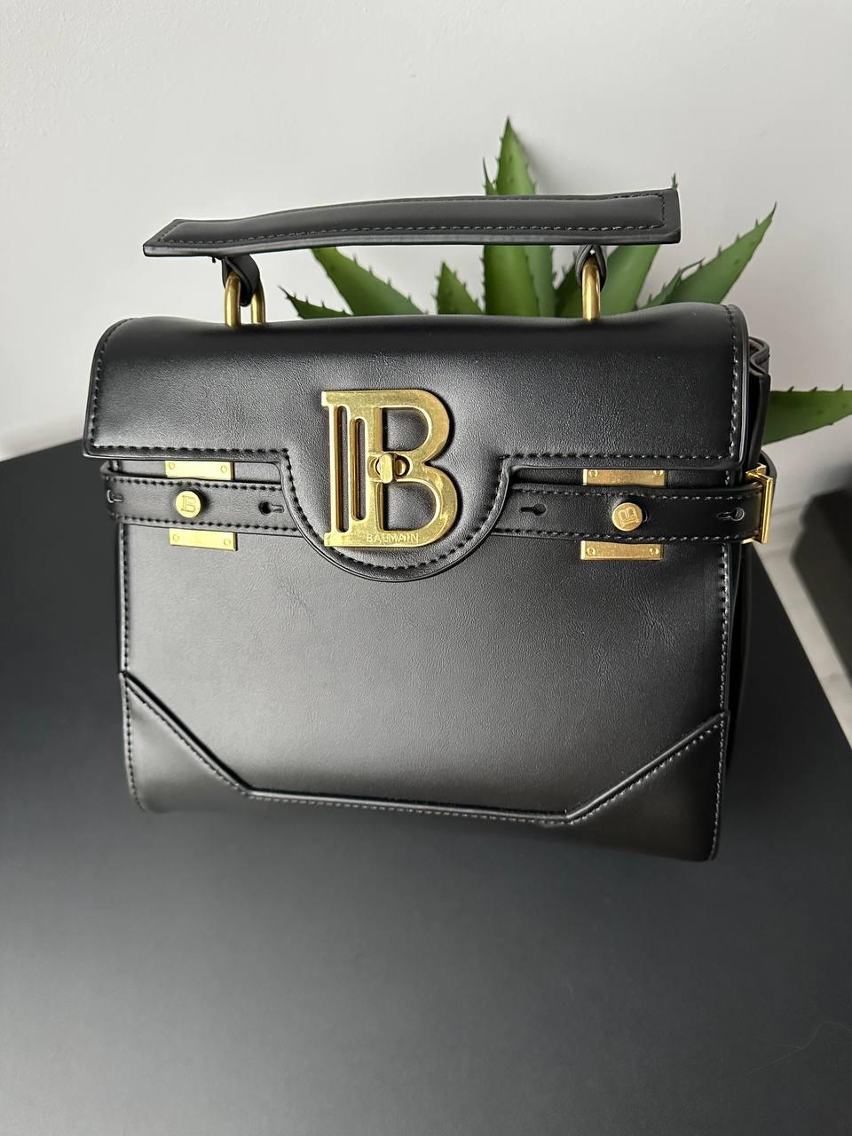 Жіноча сумка Бальман чорна Balmain Black giraffee, фото 1