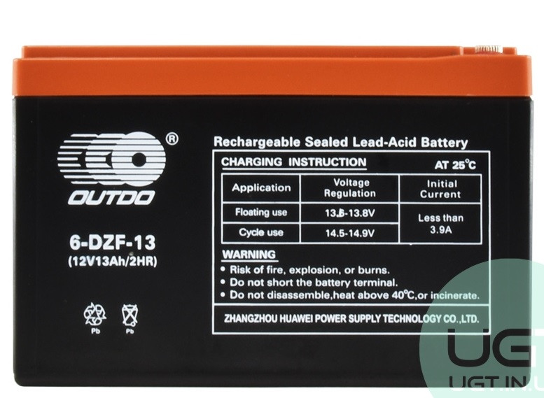 Акумулятор Outdo (Аутду) елеболоспед 12v 13A 6-DZM-13 GEL (квадроцикл,скутер, самокат, дитячий транспорт)
