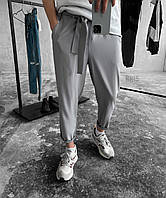 Мужские брюки (серые) стильные легкие молодежные тканевые современный дизайн sbr15