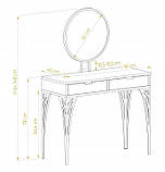 Туалетний столик Deco з дзеркалом у стилі Лофт, фото 4