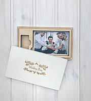 Деревянная коробочка для фотографий и флешки Білий, 10*15, Без флешки