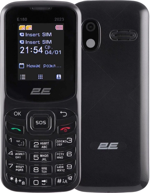 Телефон 2E E180 2023 Black UA UCRF
