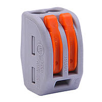 Монтажна самозатискна клема WAGO 222-412 для розподільних коробок на два контакти