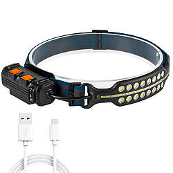 Налобний ліхтар із сенсорним керуванням BL W690-2, з USB / LED ліхтарик на голову