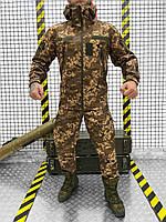 Тактический мужской костюм Soft Shell пиксель Комплект куртка штаны софтшел пиксель на флисе