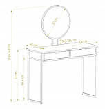 Туалетний столик Feso з дзеркалом у стилі Лофт, фото 5