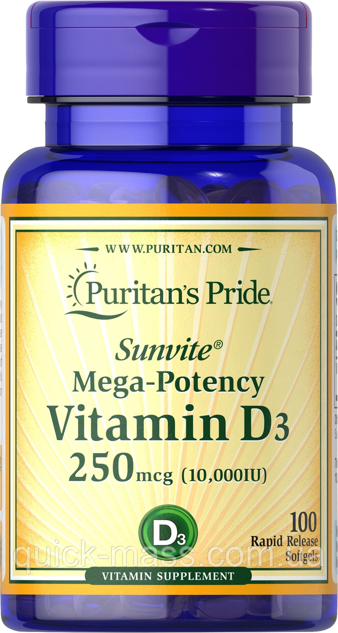 Витамин Д3 Puritan's Pride Vitamin D3 10,000 IU 100 капс