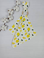 Комфортер муслиновый с кольцом "Шуршащие ушки" a.l.babybox Лимоны 35х35 Разноцветный