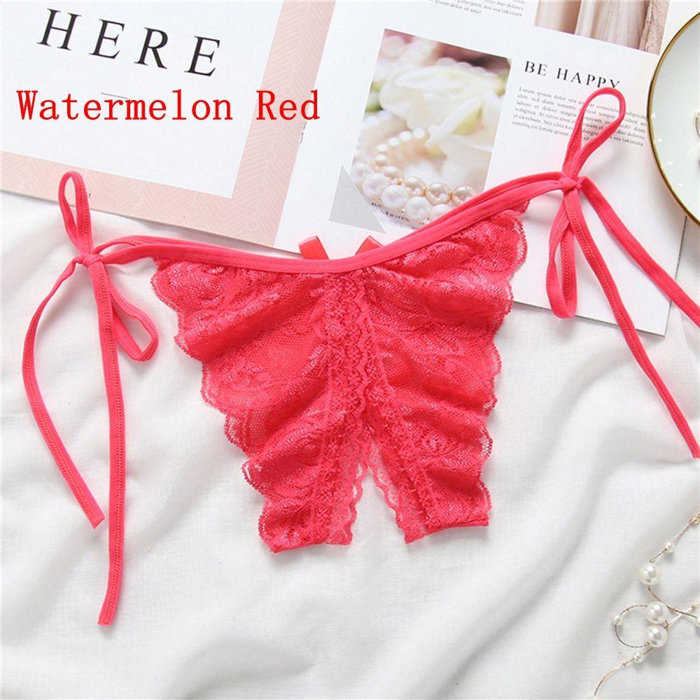 Ажурні трусики з доступом на зав'язках (onesize, коралові)