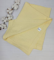 Плед одеяло с вязаного полотна a.l.babybox 90х90 Желтый