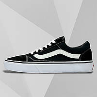 Женские кроссовки Vans Classic кожа/текстиль черные повседневные осенние демисезонные