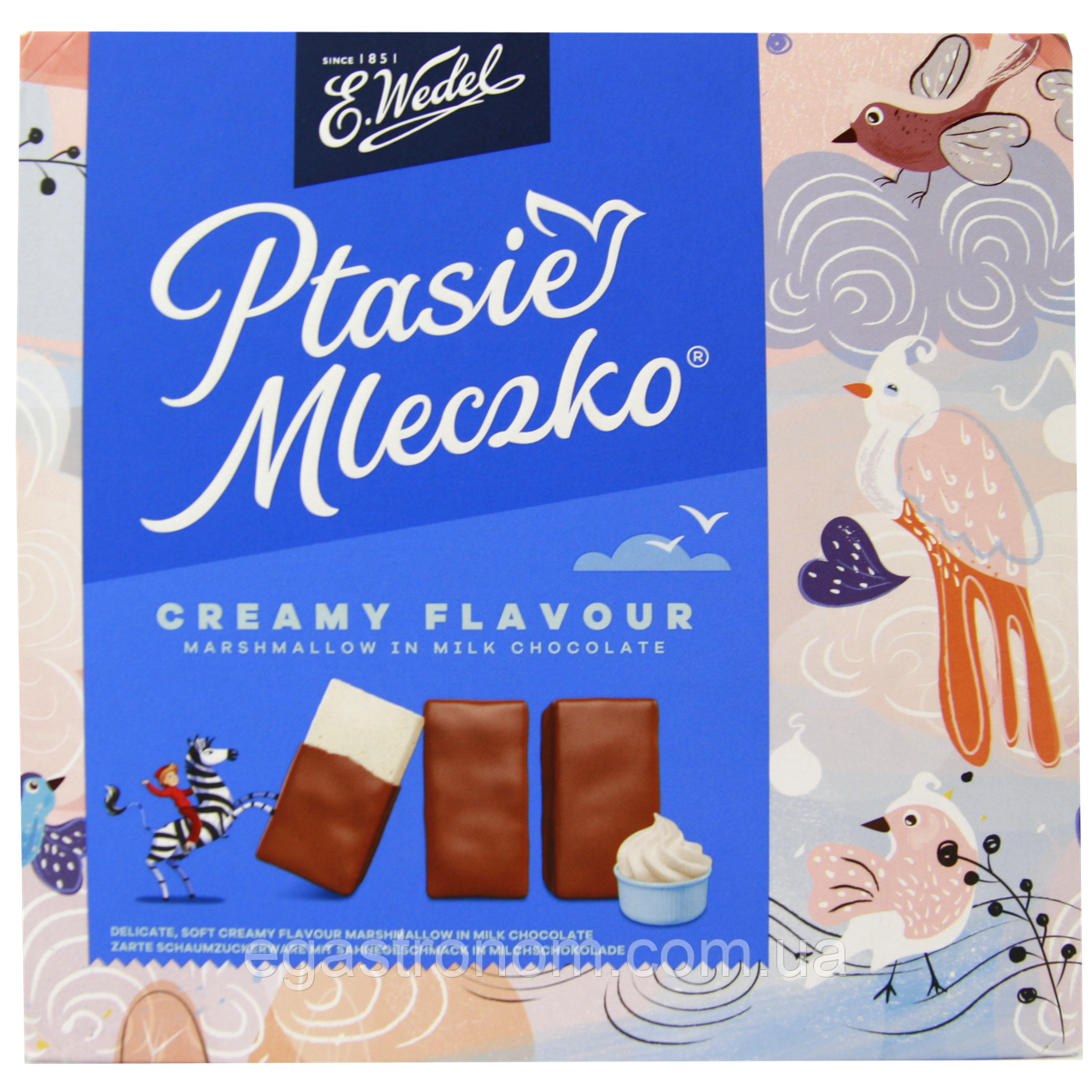 Цукерки пташине молоко вершковий смак Е. Ведель E. Wedel creamy flavour 340g 18шт/ящ (Код: 00-00015120), фото 1