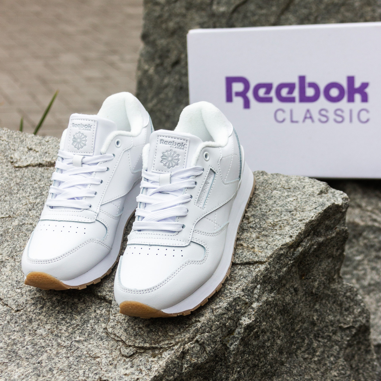 РОЗПРОДАЖ!! Жіночі ТЕРМО Кросівки Reebok Classic білі 38(24 см), фото 1