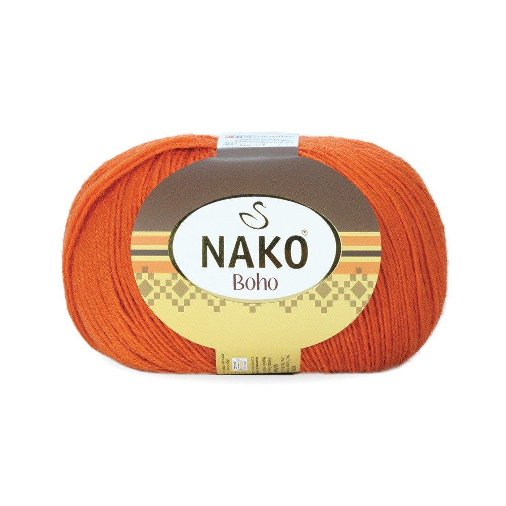 Пряжа шкарпеткова Бохо (Nako Boho) - 6963 помаранчевий