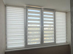 Рулонні штори день-ніч однотонні Льон. Тканинні ролети,