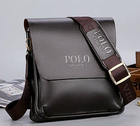 Сумка-планшет чоловіча Polo екошкіра, чоловіча сумка через плече шкіряна барсетка планшетка Поло