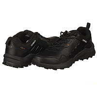 Мужские черные кожаные кроссовки Supo 20038