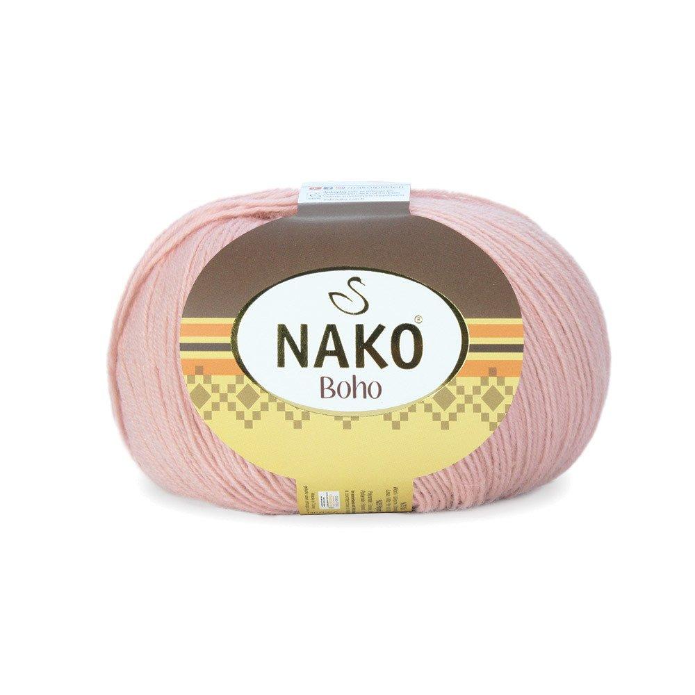 Пряжа шкарпеткова Бохо (Nako Boho) - 12538 рожева пудра