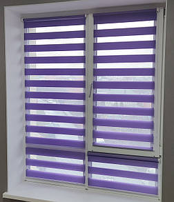 Рулонні штори день-ніч однотонні Фіолетовий. Тканинні ролети,
