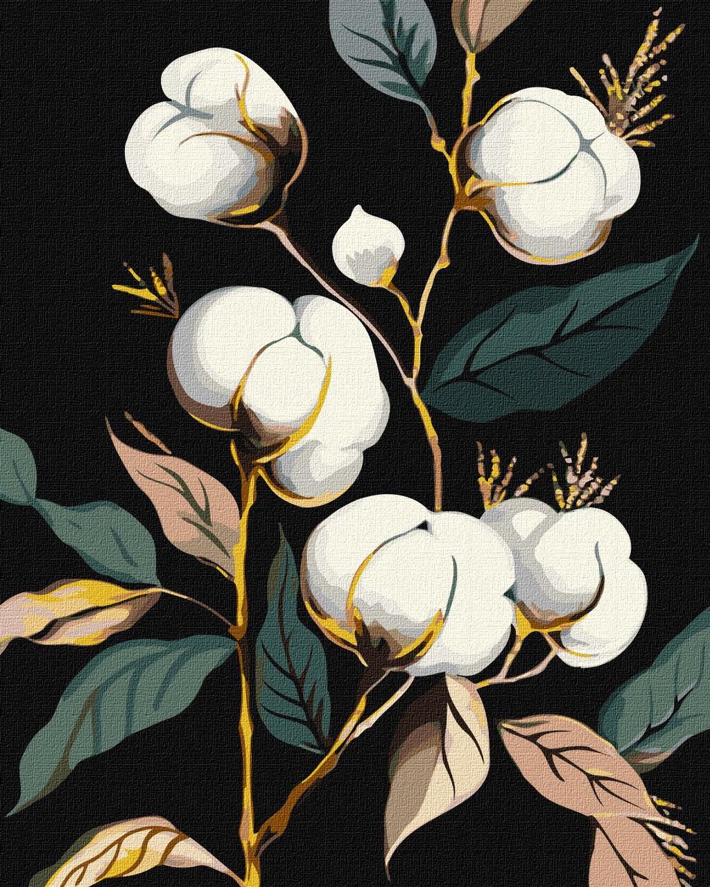 Картина за номерами KHO3246 Білосніжна бавовна з фарбами METALLIC EXTRA ©art_selena_ua, 40х50см. Ideyka