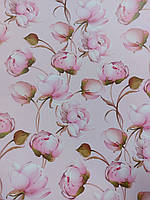 Подарочная бумага MARTA розовые пионы на розовом (Чехия) 100*70 см