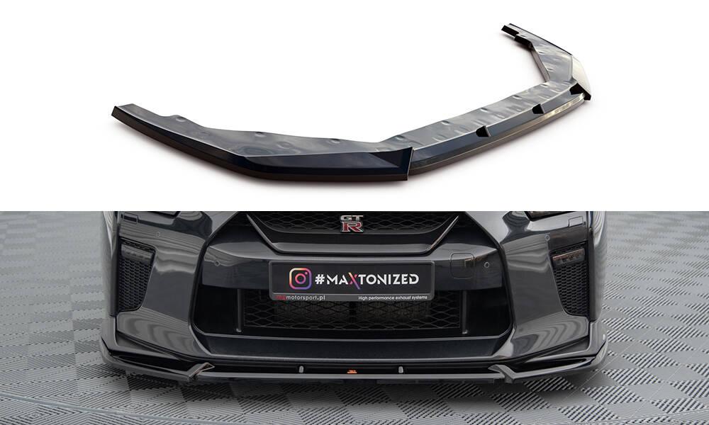 Сплітер Nissan GT-R R35 (16-22) тюнінг обвіс губа спідниця елерон (V2)