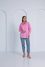 Жіноча сорочка рожевого кольору класичного пошиву розміри 44, 46, 48., фото 2