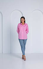 Жіноча сорочка рожевого кольору класичного пошиву розміри 44, 46, 48., фото 3