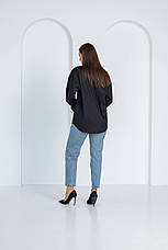 Жіноча сорочка чорного кольору класичного пошиву розміри 44, 46, 48., фото 3