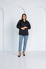 Жіноча сорочка чорного кольору класичного пошиву розміри 44, 46, 48., фото 2