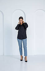 Жіноча сорочка чорного кольору класичного пошиву розміри 44, 46, 48., фото 5