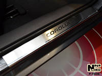 Накладки на пороги toyota Corolla (2013- ) (тойота королла), 4 шт, нерж. PREMIUM