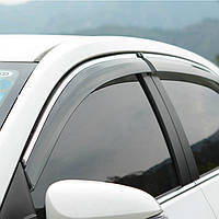 Дефлектори вікон (вітровики) Skoda Superb II 2008-2015 Sedan З молдингом Хром