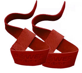 Лямки для тяги шкіряні Power System PS-3320 Leather Straps Red