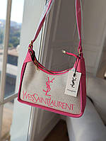 Женская сумка багет Yves Saint Laurent YSL Ив Сен Лоран светло-малиновая