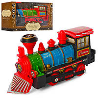 Паровозик іграшковий 20 см з музикою, світлом і рухом у коробці