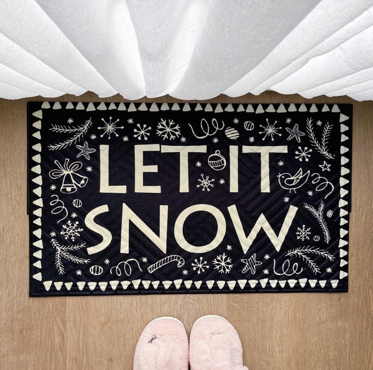 Придверний килимок новорічний «Let it snow» - фото 1 - id-p1969353848