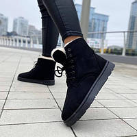 Жіночі черевики зимові чорні маломірки (121711)