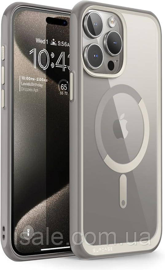 Чехол SUPCASE Unicorn Beetle Mag для iPhone 15 Pro Premium Hybrid Clear MagSafe (Gray), фото 1