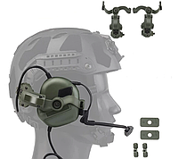 Универсальный крепеж для активных наушников Чебурашка на шлем ХАКИ