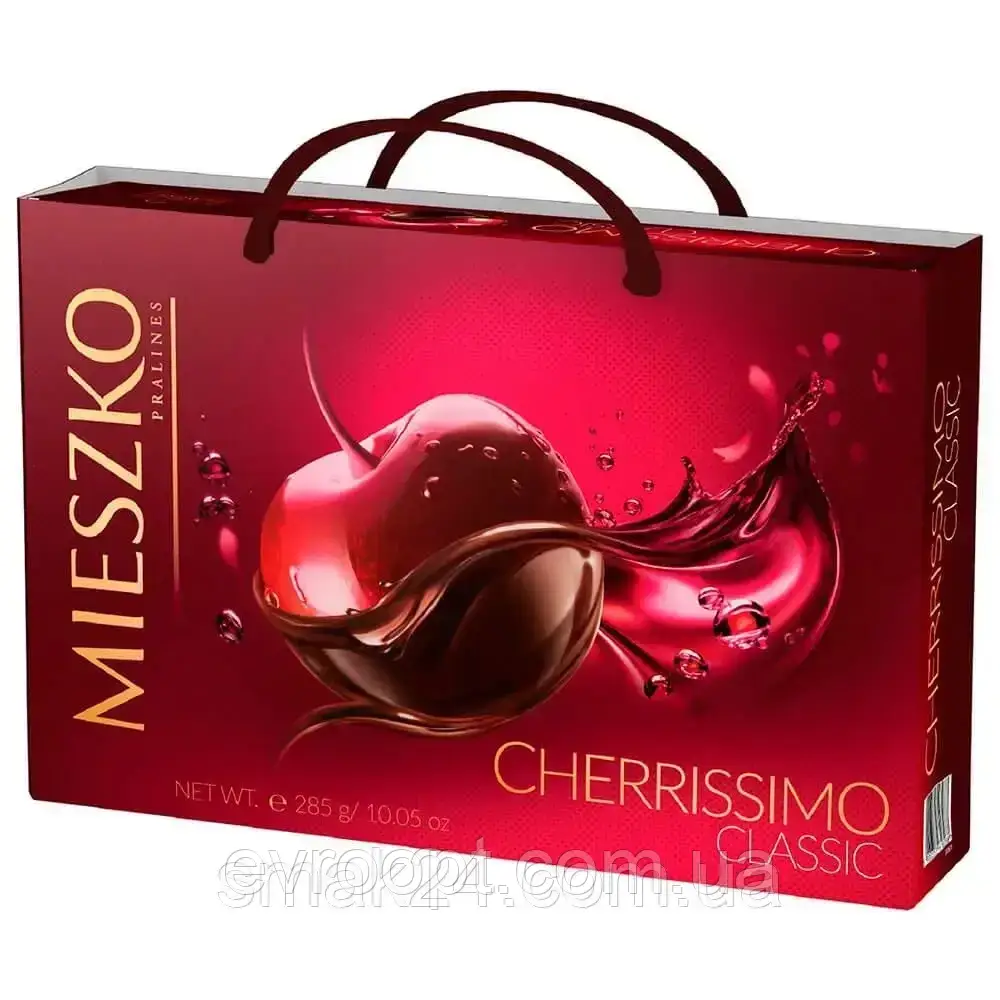 Шоколадні цукерки Mieszko Cherrissimo Classic вишня в лікері 285г подарункова упаковка