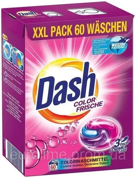 Капсули для прання Dash 3 в 1 для кольорової білизни 60 шт.