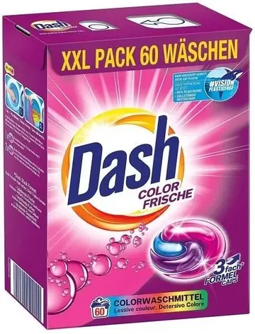 Капсули для прання Dash 3 в 1 для кольорової білизни 60 шт., фото 2