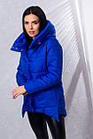 Куртка жіноча демісезонна подовжена з капюшоном — 014 колір електрик, фото 4