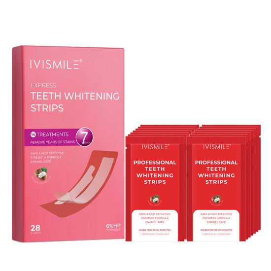 Отбеливающие полоски для зубов Ivismile express 6% пероксида 28 шт - фото 1 - id-p1969363914